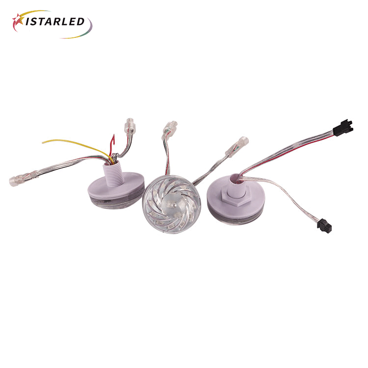 60mm 16leds flat cabochon rgb amusement pixel led light