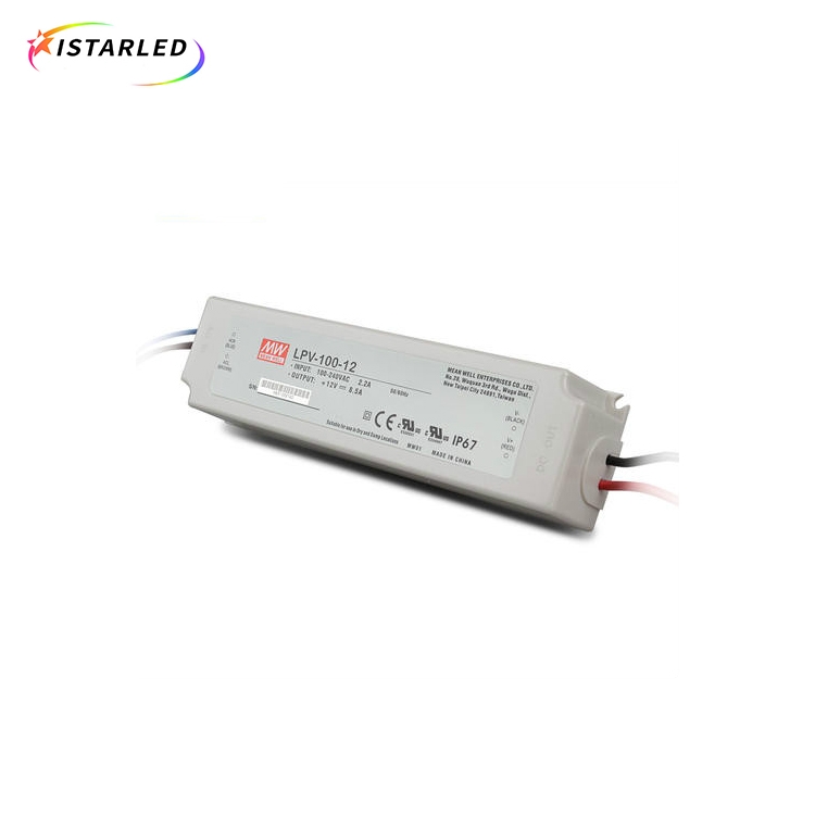 Meanwell waterproof 5v 12v 24v 100w led power supply